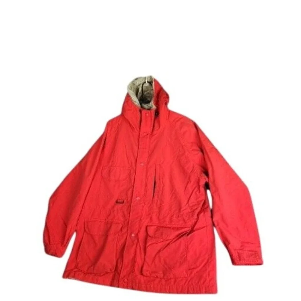 Vintage 80s Eddie Bauer‎ Gore-Tex Mountain Parka Jacket Mens XL Red Black Tag